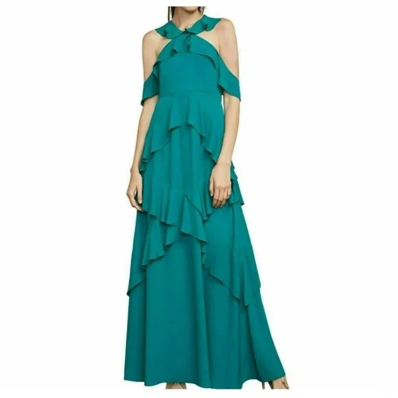 green emerald velvet dress Halter Sleeveless Chiffon Plus Size Bridesmaid Dress main image 0